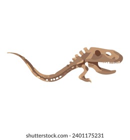 old fossil ancient dinosaur bones watercolor illustration