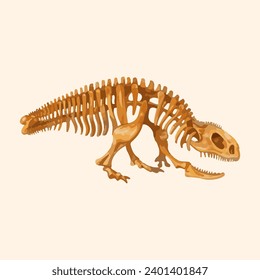 old fossil ancient dinosaur bones watercolor illustration
