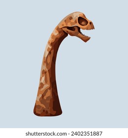 old fossil ancient dinosaur bones watercolor illustration