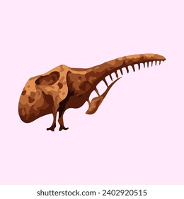 old fossil ancient dinosaur bones watercolor illustration
