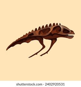old fossil ancient dinosaur bones watercolor illustration