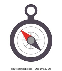 Old found compass. Archaeologists have unearthed ancient instruments and things from travelers. Stylish icons and badges for kids. Middle Ages, antiques, archeology. Cartoon flat vector illustration