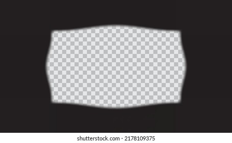 Old frame cinematic overlay texture on transparent background in retro style. Blurred vintage cinema movie strip. Film border cinema design element.