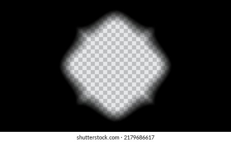 Old frame cinematic overlay texture on transparent background in retro style. Blurred vintage cinema movie strip. Film rectangle border cinema design element.