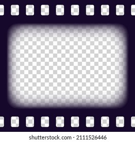 Old Black Cinematic Frame On A Transparent Background Scratched
