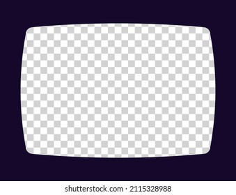 Old frame cinematic in retro style on transparent background. Vintage cinema movie strip vector illustration. Film border cinema design element.