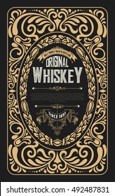 Old frame label design for Whiskey and Wine label, Restaurant, Beer label. 