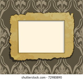 Old frame on vintage background. Vector illustration