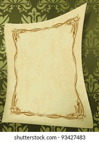 The old frame on a vintage background