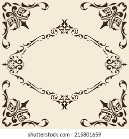 Old frame set is isolated on beige