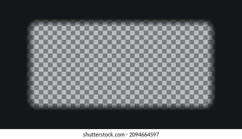 Old frame. Vintage cinematic border. Black video photo reel on transparent background. Close-up cinema strip with slide. Retro camera roll. Negative of filmstrip. Vector illustration.