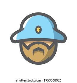 Old French Soldier Vector Icon Cartoon Illustration.