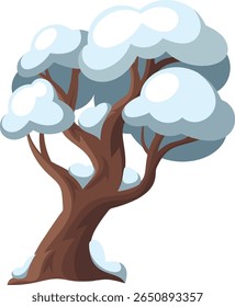Viejo árbol congelado en invierno