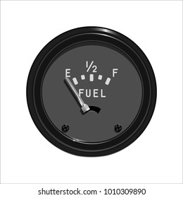 Old fuel indicator on white background. Vector illustration.