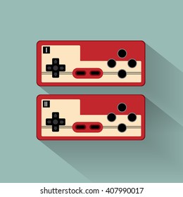 Old Gadget. Flat icon. Joystick, Vector Illustrator eps10