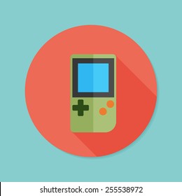 Old Gadget. Flat icon with long shadow. EPS10