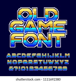 Old Game Alphabet Font Pixel Gradient Stock Vector (Royalty Free ...