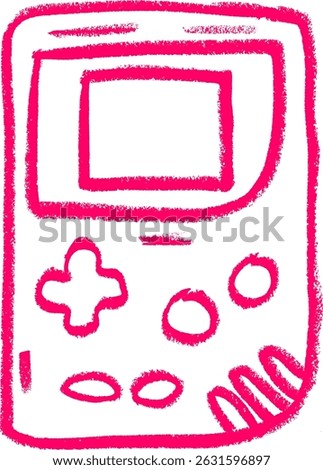 Old Game Console Crayon Chalk Drawing Vector