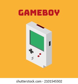 Old game console isometric vector work. Retro game
