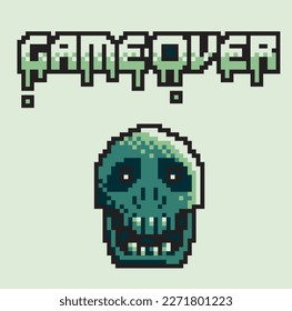 old game game over game over and skeleton