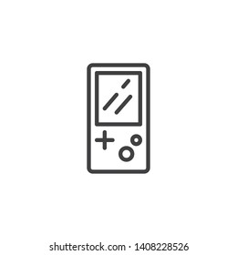 Old gamepad line icon. linear style sign for mobile concept and web design. Retro game console outline vector icon. Symbol, logo illustration. Vector graphics