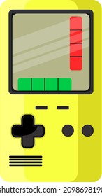 Old gaming console, illustration, vector on a white background.