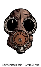 Old gas mask Vector illustration - Hand drawn