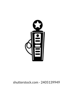 Old Gas Pump Vector Illustration Clip Art Vector Set, Old Gas Pump Isolated White Background. Gasoline Gas Station, Gas Pump Service, Fuel Power Transport Business Industrial Isolated.
