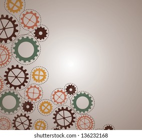 old gear over vintage background vector illustration