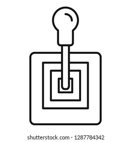 Old gearbox icon. Outline old gearbox vector icon for web design isolated on white background