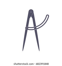 old geometry compass vector illustration on white background