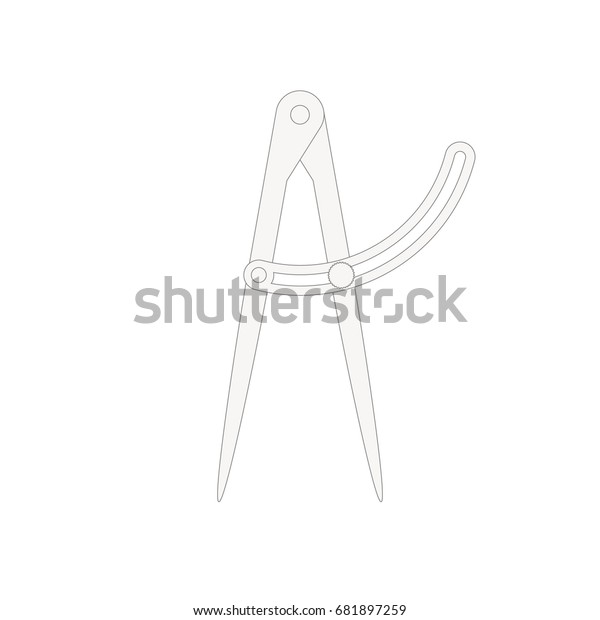 old geometry compass vector illustration on\
white background