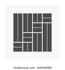 Old german bond floor pattern vector icon. For paving finishing and landscaping decoration material i.e. wood, tile, stone and paver block floor. For home building interior, exterior and outdoor.