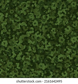 Old german flecktarn camouflage pattern background. Classic clothing style masking camo repeat print. Green woodland colors texture. Vector illustration.