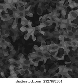 Altes deutsches Flecktarn-Tarnmuster-Hintergrund. Spezielle Kräfte Kleidung Stil Masking Camo wiederholen Druck. Dunkle Nachtfarben Textur. Vektorgrafik.
