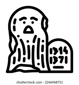 old ghost line icon vector. old ghost sign. isolated contour symbol black illustration