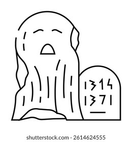 old ghost line icon vector. old ghost sign. isolated contour symbol black illustration