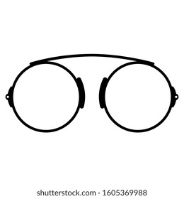 Old glasses vector icon on white background