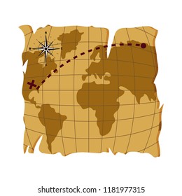 old global map to america estination