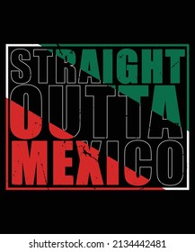 Old Glory Straight Outta New Mexico Black Adult Cinco De Mayo T-Shirt Design