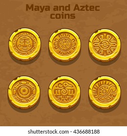 old gold aztec and Maya coins, resource gaming element