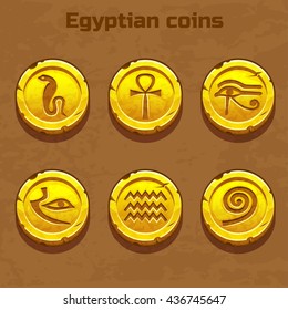 old gold Egyptian coins, resource gaming element