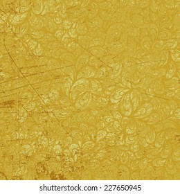 Old gold paint texture, abstract vector background