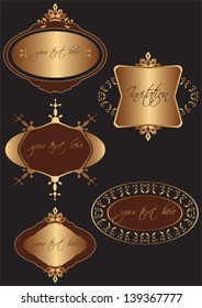 Old gold royal labels set
