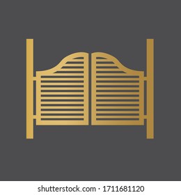 old gold western saloon door  icon- vector illustration