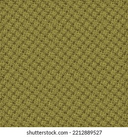 Old golden cloth with a checked pattern. The texture of used upholstery fabric. Rustic textile background. Abstract vector.