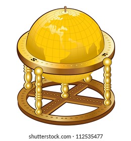 old golden globe sphere