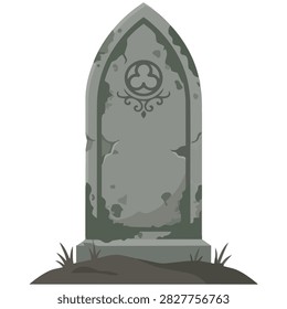 Old Gothic Ornamental Gravestone Illustration
