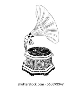 old gramophone black grunge