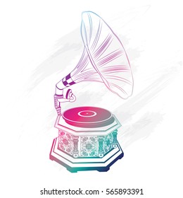 old gramophone colorful